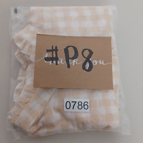 NWT FRNCH Ruffled Collar Windowpane Cottagecore Button Down Front Blouse - Picture 12 of 13